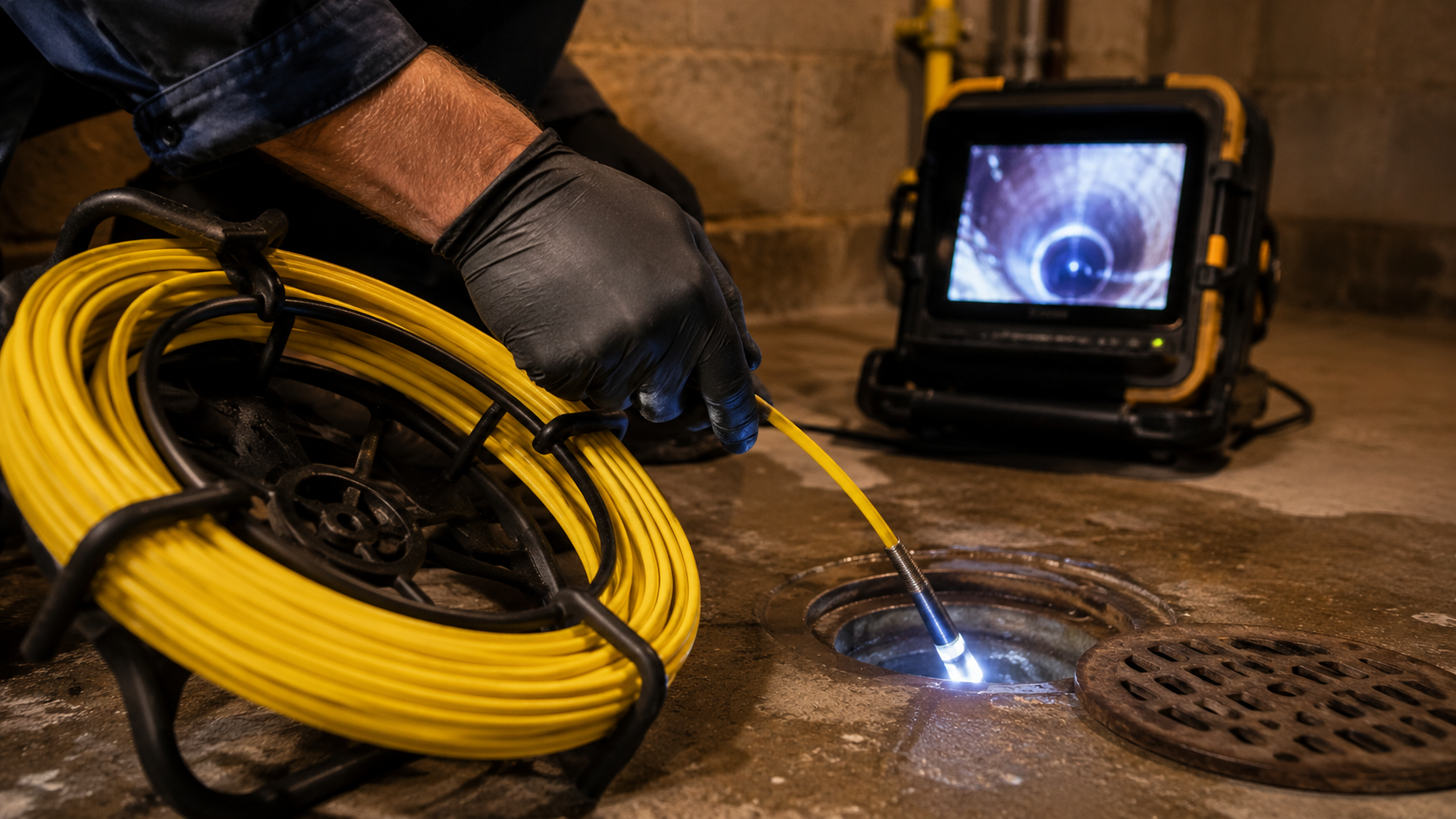 Sewer scope camera inspection of lateral line